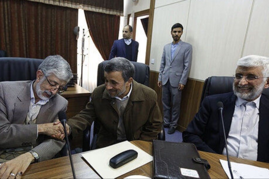 تصویر حدادعادل آب پاکی را روی دست احمدی‌نژاد ریخت