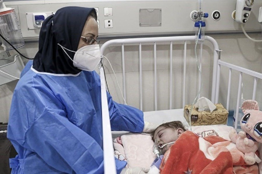 تصویر پذیرش 40 کودک مبتلا به کرونا  در بیمارستان بی بی حکیمه گچساران