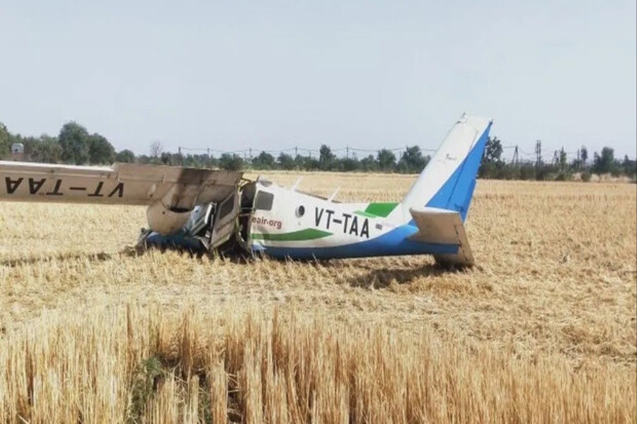تصویر سقوط هواپیمای آموزشی با 2 کشته