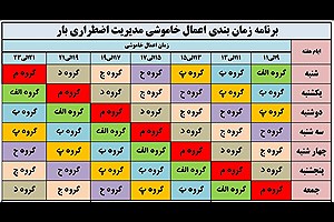 جدول زمان بندی خاموشی برق در استان همدان