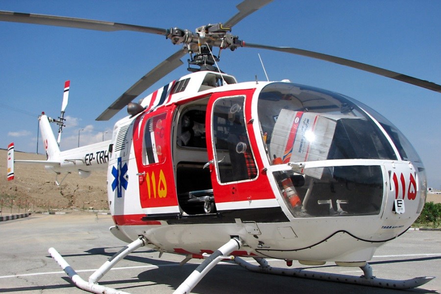 نجات یک مصدوم با بالگرد اورژانس هوایی هوانیروز آبیک قزوین