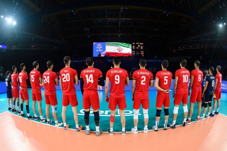 تصویر پیروزی ایران مقابل هلند در ست اول