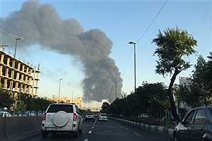 شعله‌های آتش در پالایشگاه تهران مجدد شعله ور شد + ویدئو