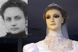 تصاویر دیدنی از عروس مومیایی زن در پشت ویترین
