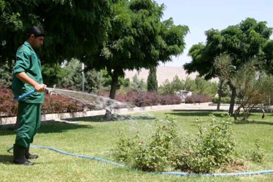 تصویر استفاده از آب شرب برای آبیاری فضای سبز تهران ممنوع است
