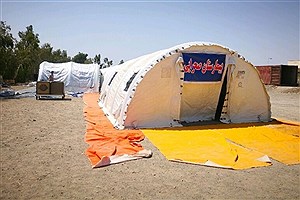 استقرار بیمارستان صحرایی ۷۰ تختخوابی در نهبندان خراسان جنوبی
