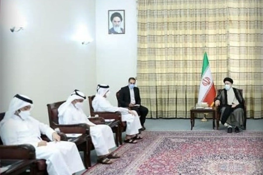 تصویر دیدار وزیر خارجه قطر با رئیسی