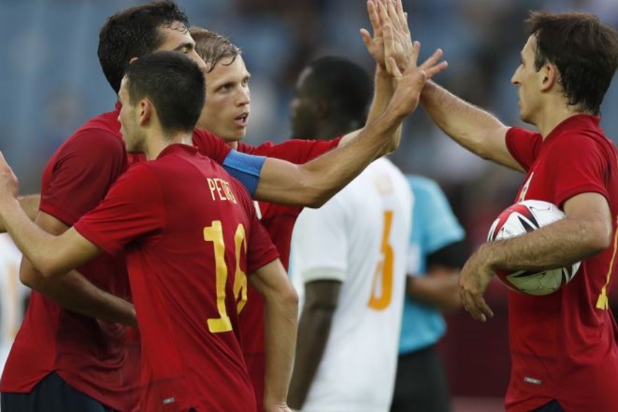 تصویر تیم فوتبال اسپانیا به مرحله نیم نهایی المپیک صعود کرد