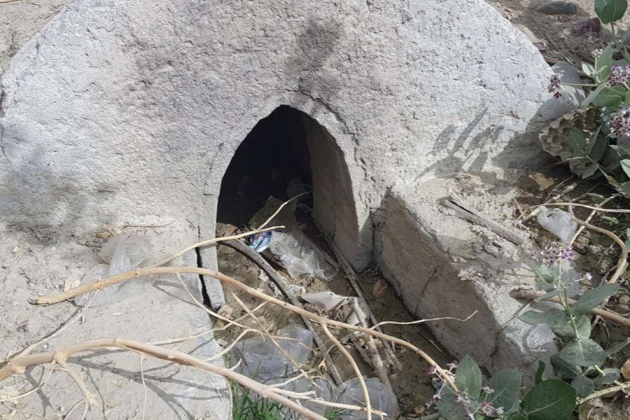 تصویر ریزش قنات آب کشاورزی ۲ روستای بیارجمند شاهرود را قطع کرد