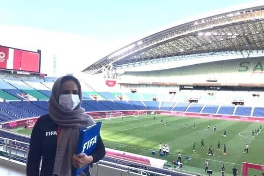 تصویر پریا شهریاری ناظر  فینال فوتبال المپیک شد