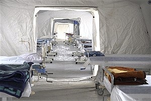 راه‌اندازی بیمارستان صحرایی در محوطه بیمارستان 520 ارتش کرمانشاه