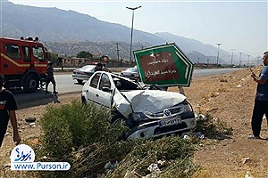 یک مصدوم در پی واژگونی  خودرویی و در محور خرم‌آباد_سلسله