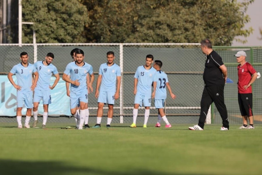 تصویر برگزاری آخرین جلسه تمرین تیم ملی ایران قبل از بازی با قطر