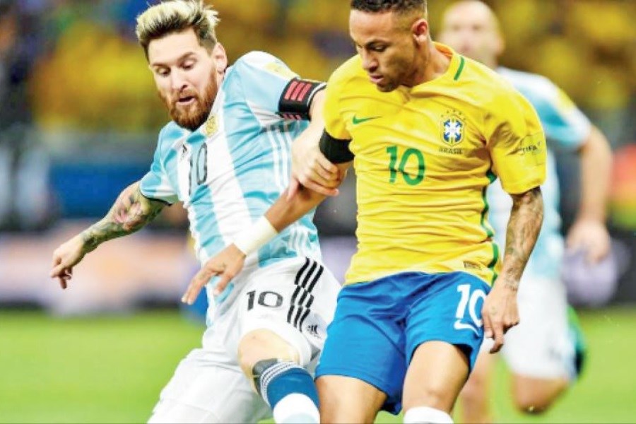 تصویر نبرد برزیل و آرژانتین بدون تماشاگر!