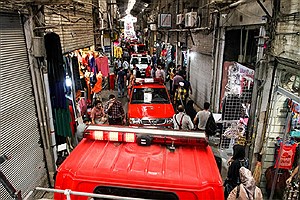 بازار تهران طعمه حریق شد&#47; حادثه مصدوم نداشت