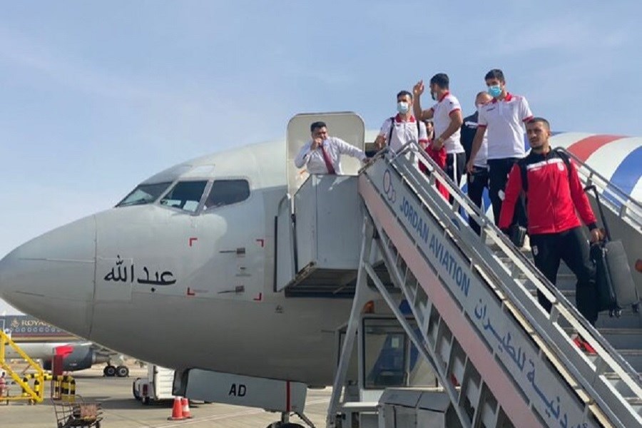 تصویر ورود تیم ملی فوتبال ایران به اردن