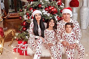 جشن کریسمس لاکچری ثروتمندترین مرد ایرانی و همسر بازیگرش!