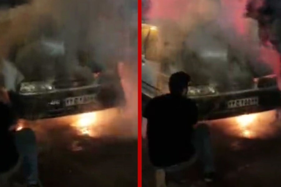 تصویر آتش زدن خودروی عضو شورای شهر امیدیه &#47; محمد آقاجری کیست؟