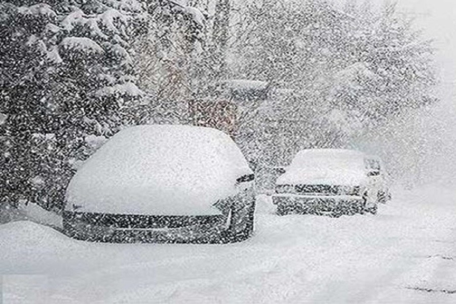 تصویر برف و کولاک جاده کندوان را بست