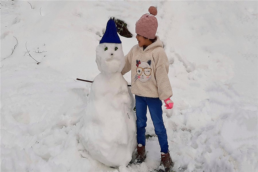 خوشحالی مردم از بارش برف در مازندران