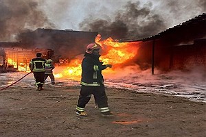 آتش سوزی سنگین در کارخانه آرد اهواز