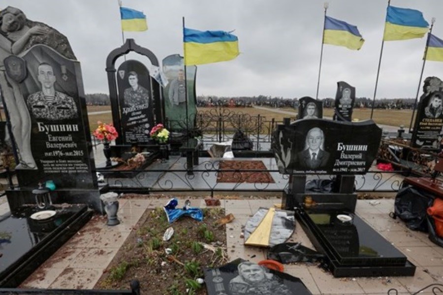 تصویر کشته شدن حدود 3000 نظامی اوکراینی در جنگ