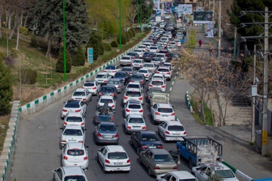 تصویر ترافیک سنگین در آزادراه کرج - تهران