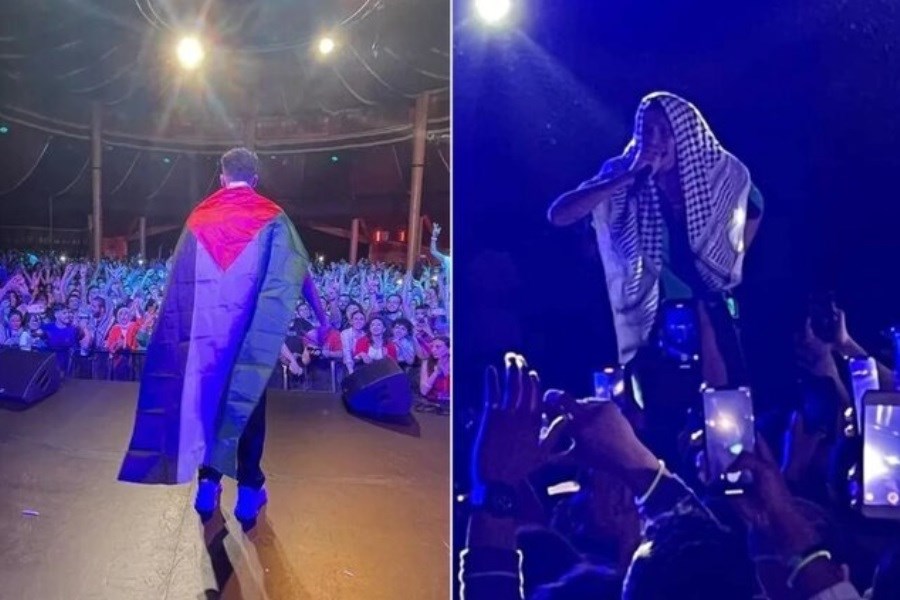 خواننده رَپ، پرچم فلسطین را در پاریس بالا برد