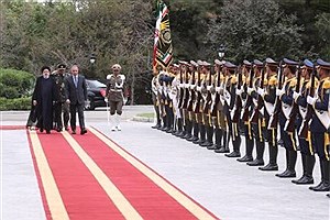 استقبال رسمی رئیس‌جمهور کشورمان از الکاظمی
