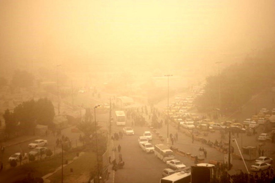تصویر کیفیت هوای ناسالم برای گروههای حساس در شهر مشهد