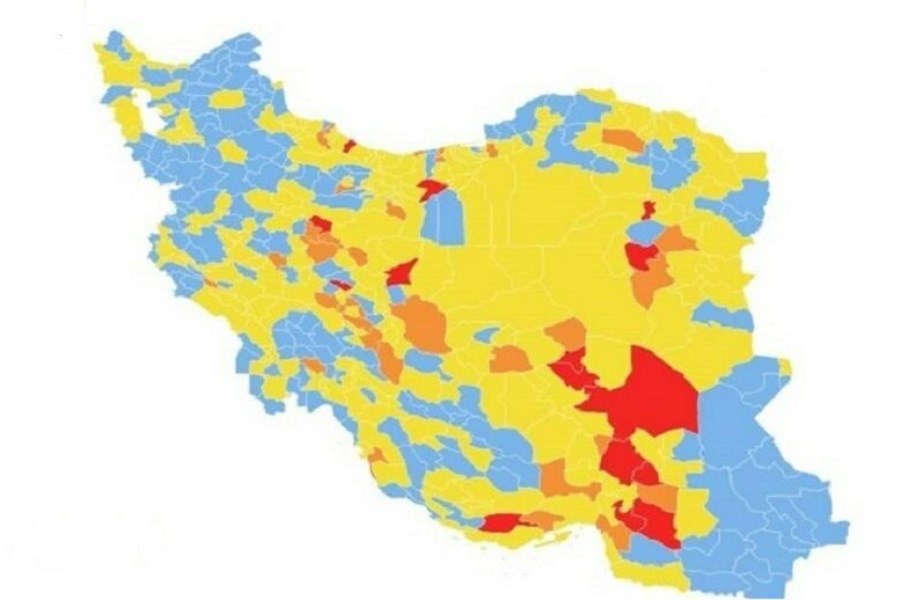 تصویر بازگشت رنگ نارنجی به نقشه کرونایی خراسان شمالی