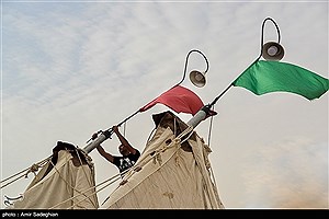 تصویر  آیین برپایی خیمه های عزاداری محرم در  زرقان- فارس