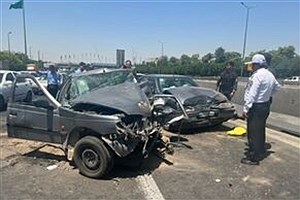 ۱۵مصدوم در تصادف زنجیره‌ای آزادراه ساوه-تهران