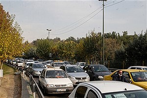 ترافیک سنگین در جاده کرج- چالوس