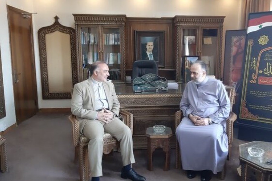 تصویر دیدار سفیر ایران با وزیر اوقاف سوریه