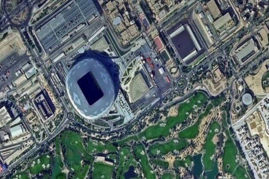 تصویر جام جهانی ۲۰۲۲ قطر از منظر فضا + عکس