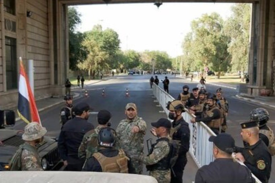 تصویر بسته شدن ورودی‌های منطقه سبز بغداد