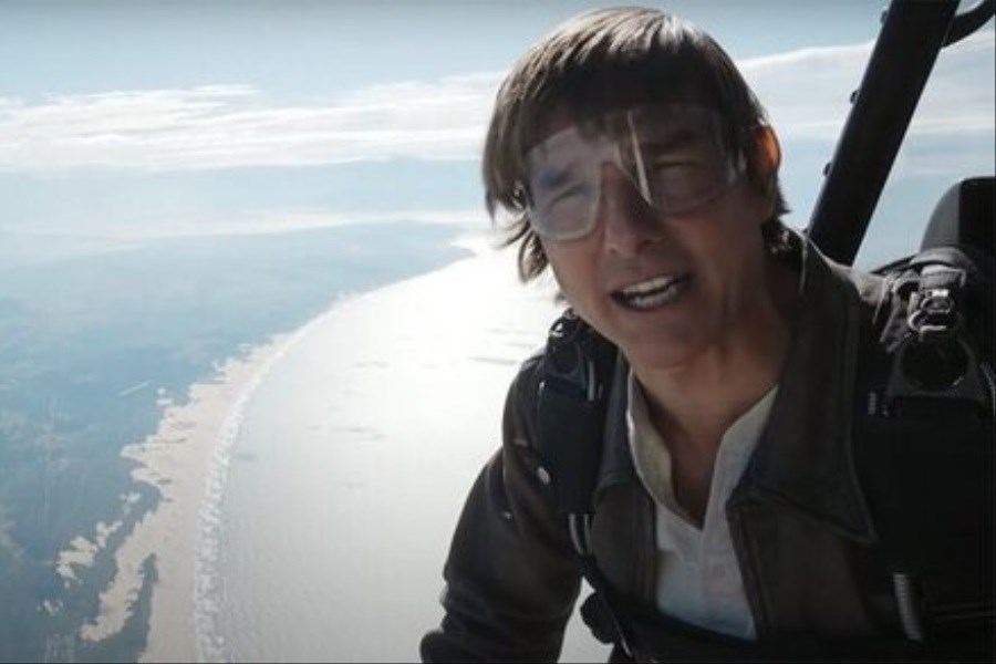 تصویر پرش ماموریت غیرممکن «تام کروز» از هواپیما