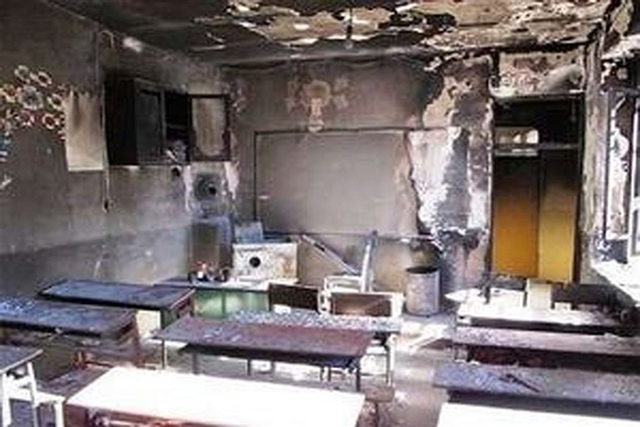 تصویر انفجار در یکی از مدارس ملایر&#47; خدمتکار مدرسه دچار ۶۰ درصد سوختگی شد