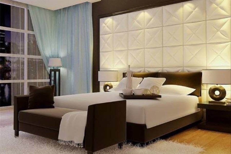 تصویر ایده‌های مدرن برای تزیین دیوار اتاق خواب