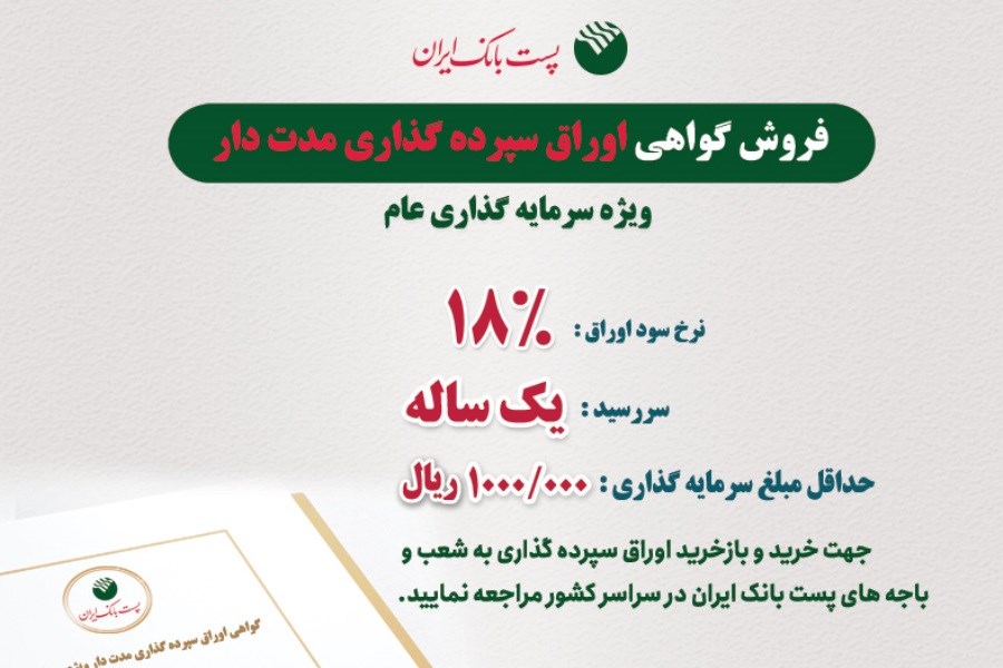 تصویر فروش و بازخرید اوراق گواهی سپرده مدت دار در شعب و باجه های بانکی روستایی پست بانک ایران