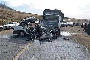 تصادف مرگبار پراید و کامیون