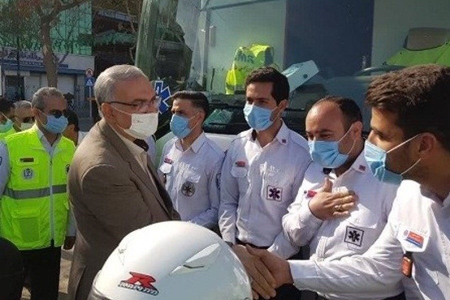 بازدید وزیر بهداشت از پایگاه های اورژانس ۱۱۵ پیرامون حرم مطهر رضوی