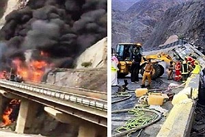 آتش گرفتن اتوبوس زائران خانه خدا در عربستان&#47; ۵۰ زائر کشته و زخمی شدند