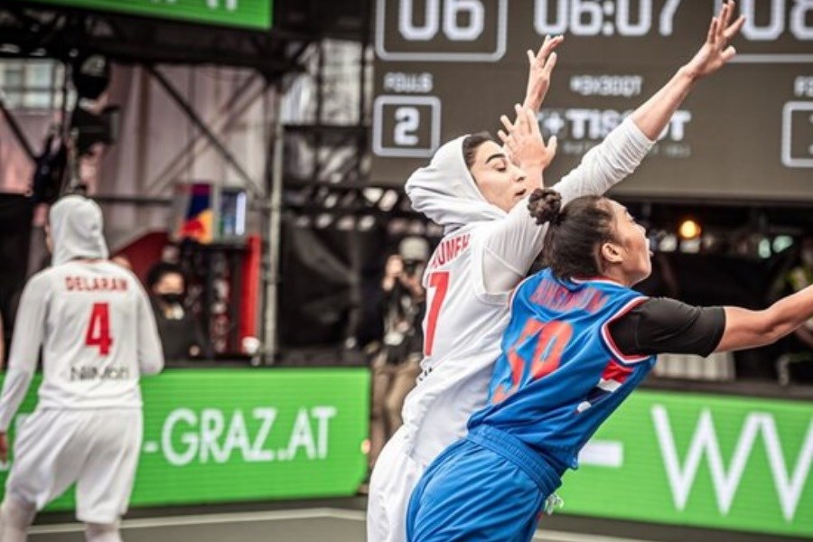 تصویر دو شکست پیاپی دختران بسکتبال سه نفره ایران در کاپ آسیا