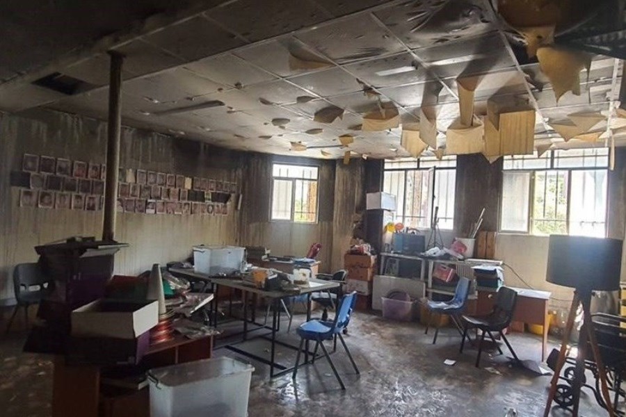 استودیوهای ضبط مدرسه تلویزیونی در آتش سوخت