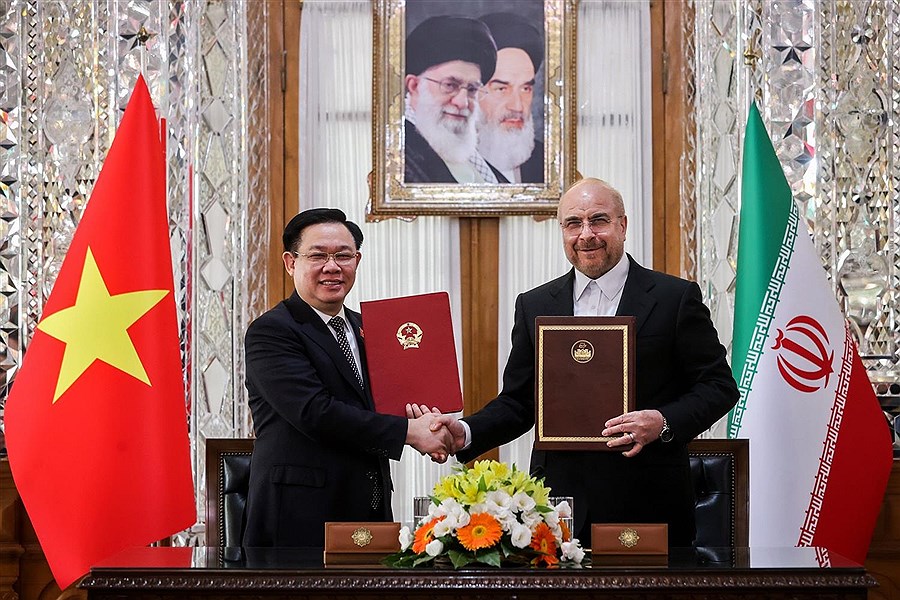 تصویر گزارش تصویری&#47; امضای تفاهم نامه رؤسای مجالس ایران و ویتنام
