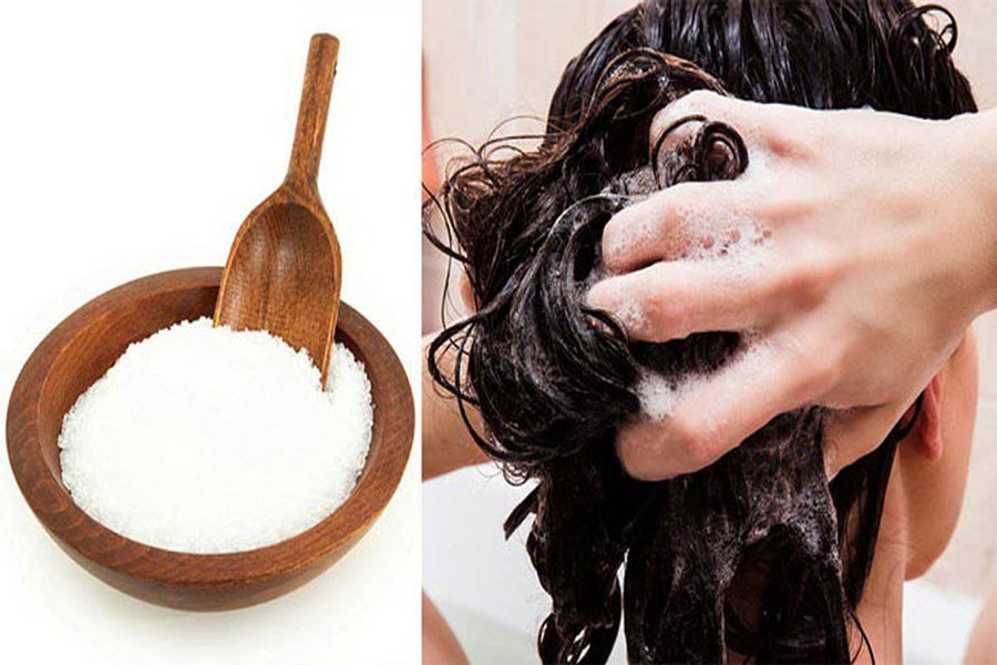 تصویر فواید ریختن نمک در شامپو برای مو