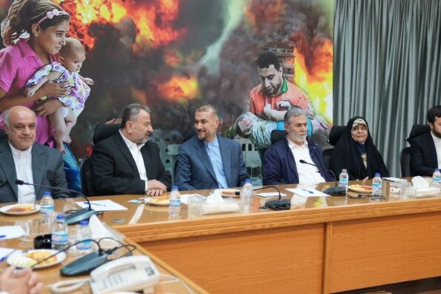 تصویر رایزنی امیرعبداللهیان با مسؤلان عالی جنبش حماس و جهاد اسلامی در بیروت