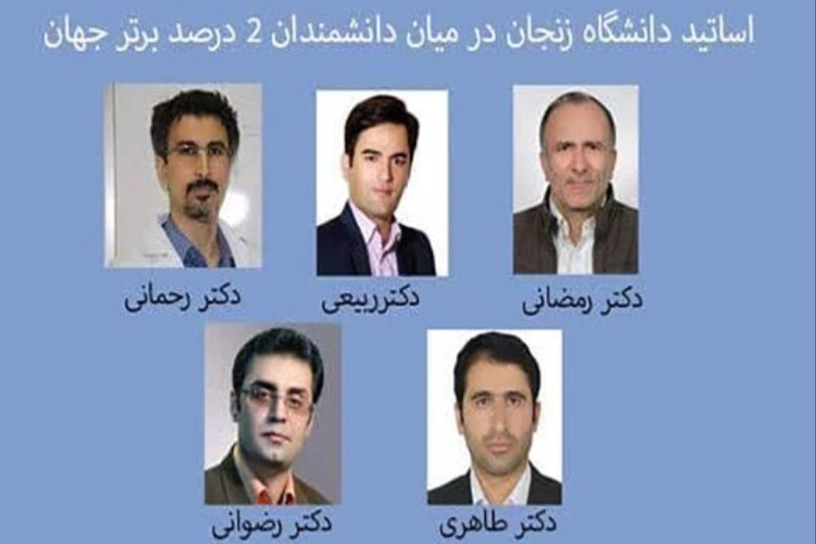 تصویر محققان دانشگاه زنجان در بین دانشمندان دو درصد برتر جهان